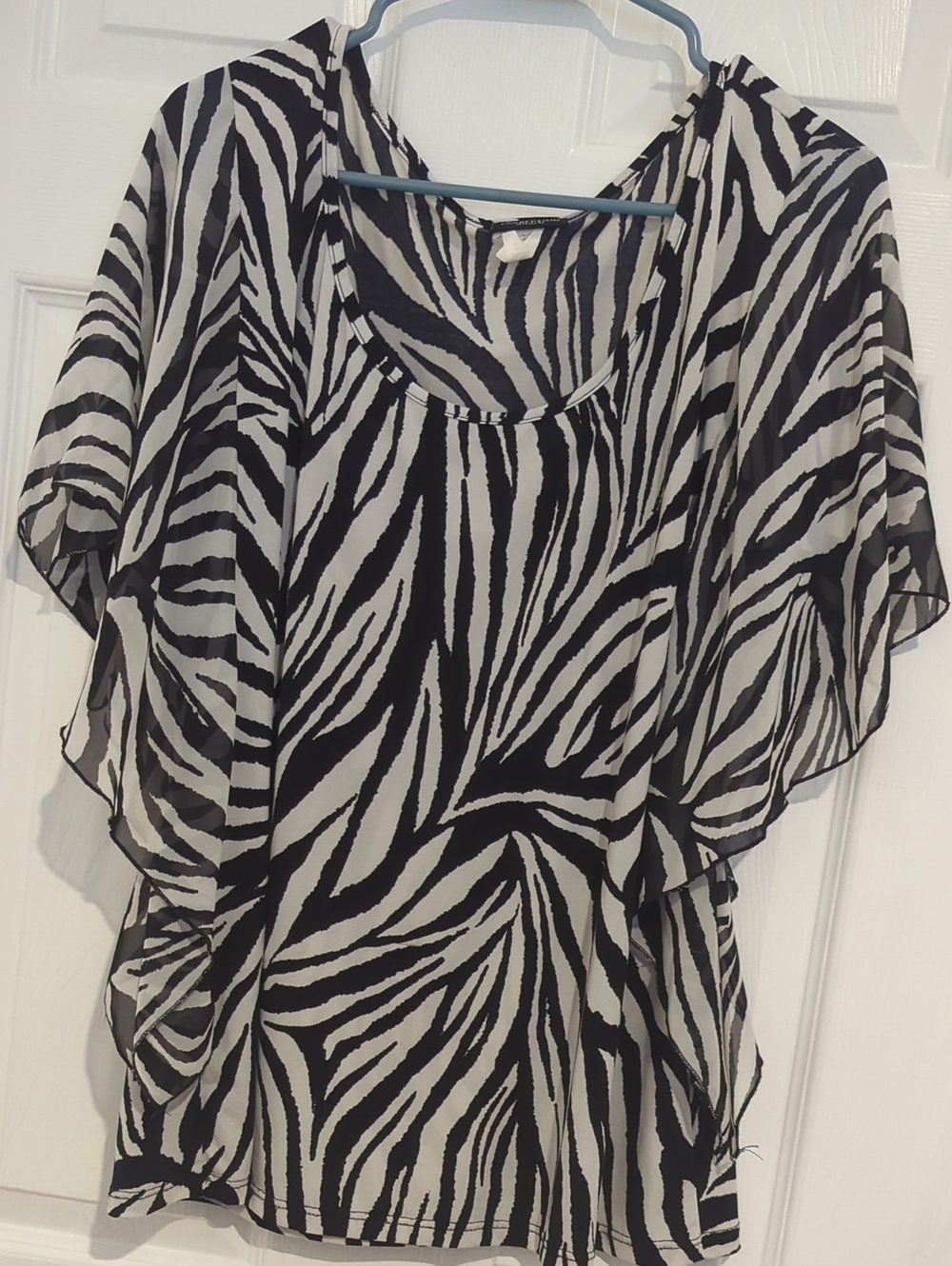 Perseption Black and White Zebra Print Blouse